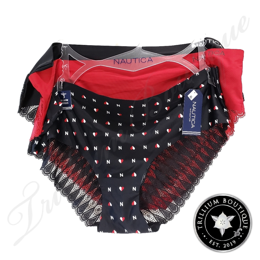 Nautica Intimates Women's Underwear 3 Pairs of Underwear Red, White & Blue NWT
